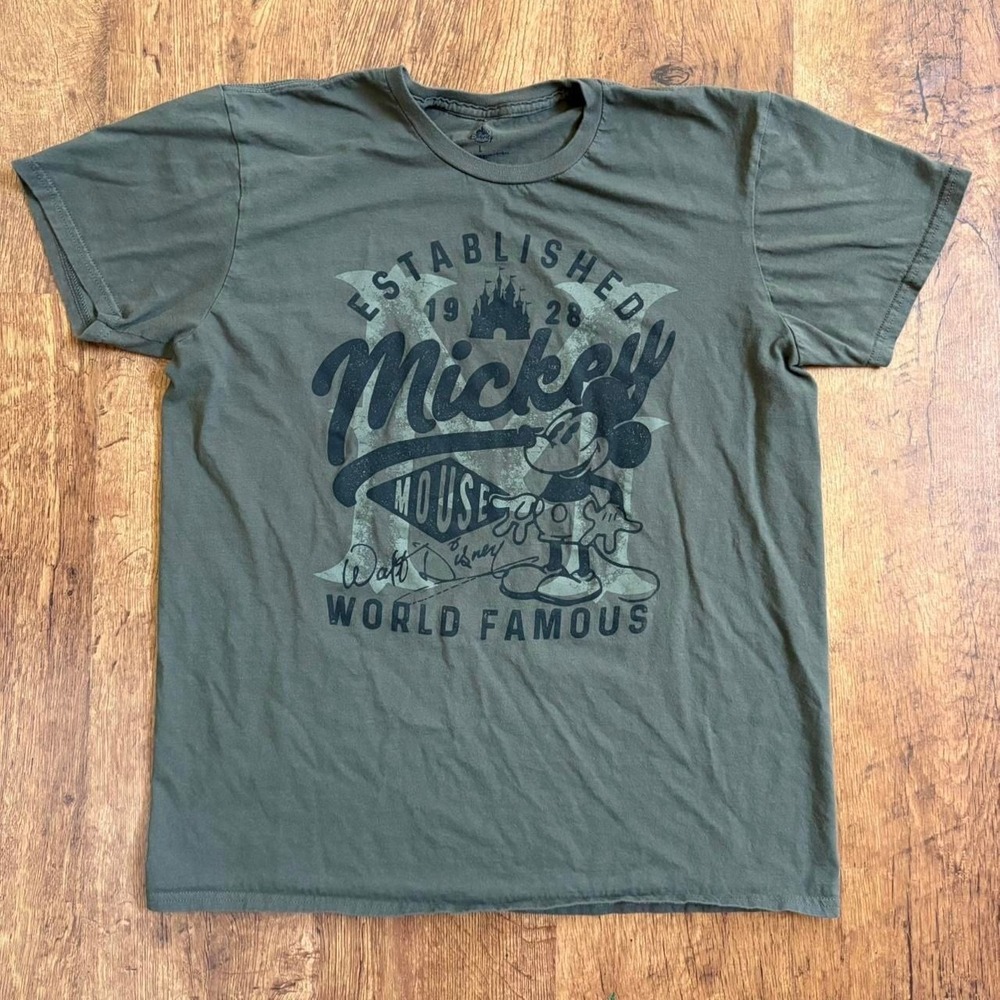 Disney Mickey Mouse olive-ish green t-shirt